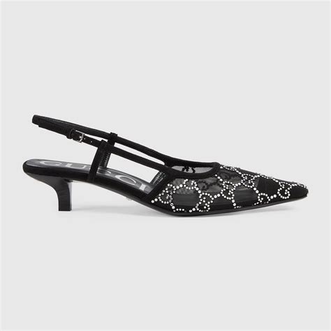 gucci methalic heel pump|Gucci slingback heels.